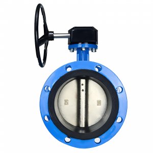法蘭式蝸輪蝸桿蝶閥DN40，1.6Mpa（橡膠密封